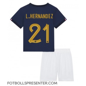 Frankrike Lucas Hernandez #21 Hemmatröja Barn VM 2022 Kortärmad (+ korta byxor)
